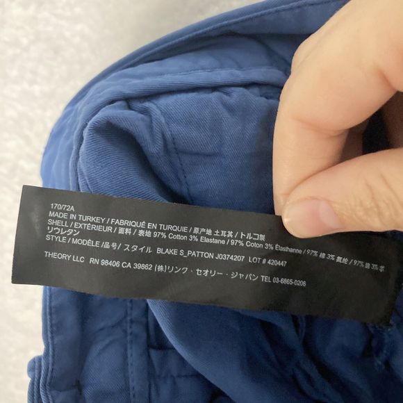 Theory Shorts Mens 28 Blue Zaine Flat Front Performance Chino Golf Casual - Picture 7 of 7